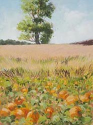 painting of a sunflower field