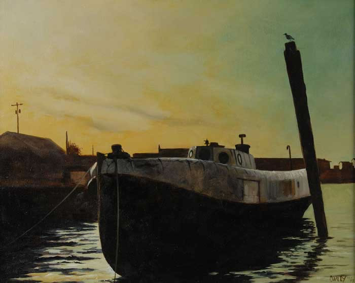 painting of the sun setting on the boat, Katherine Z