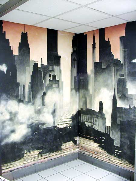 cityscape mural