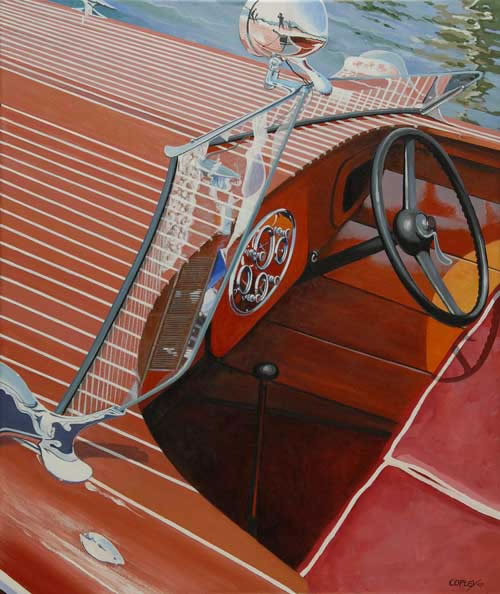painting of a cockpit of a boat