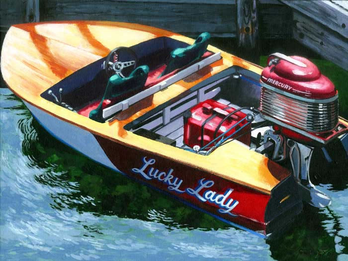 painting of a boat named the Lucky Lady