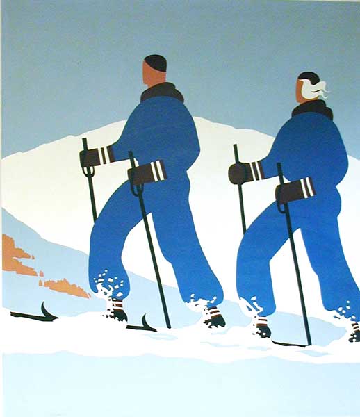 mural featuring cross country skiers