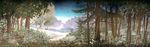 backdrop painting of a fairy forest