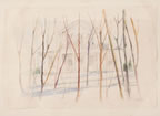 painting of bare sticks in the winter